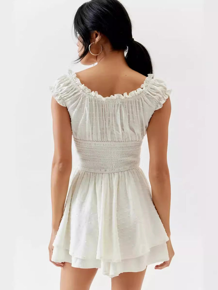 Femme Off-Shoulder Ruffle Mini Kjole Stilla