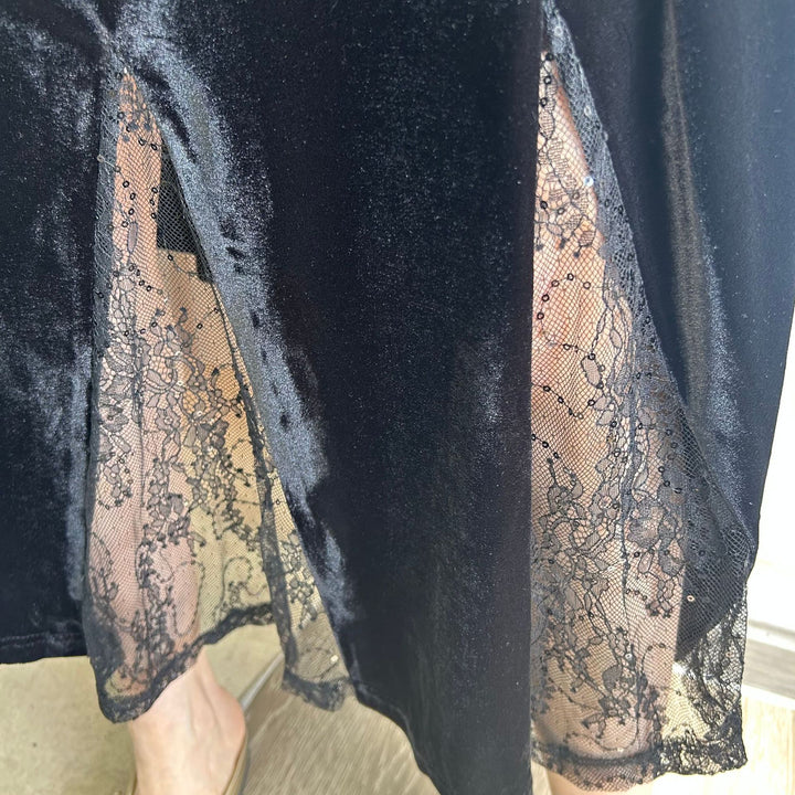 Dame Elegant Maxikjole med transparente ærmer og perlelukning Stilla