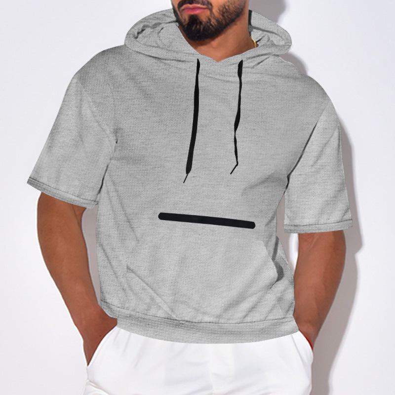 Herre kortærmet hoodie med praktisk kængurutaske og åndbart struktur Stilla
