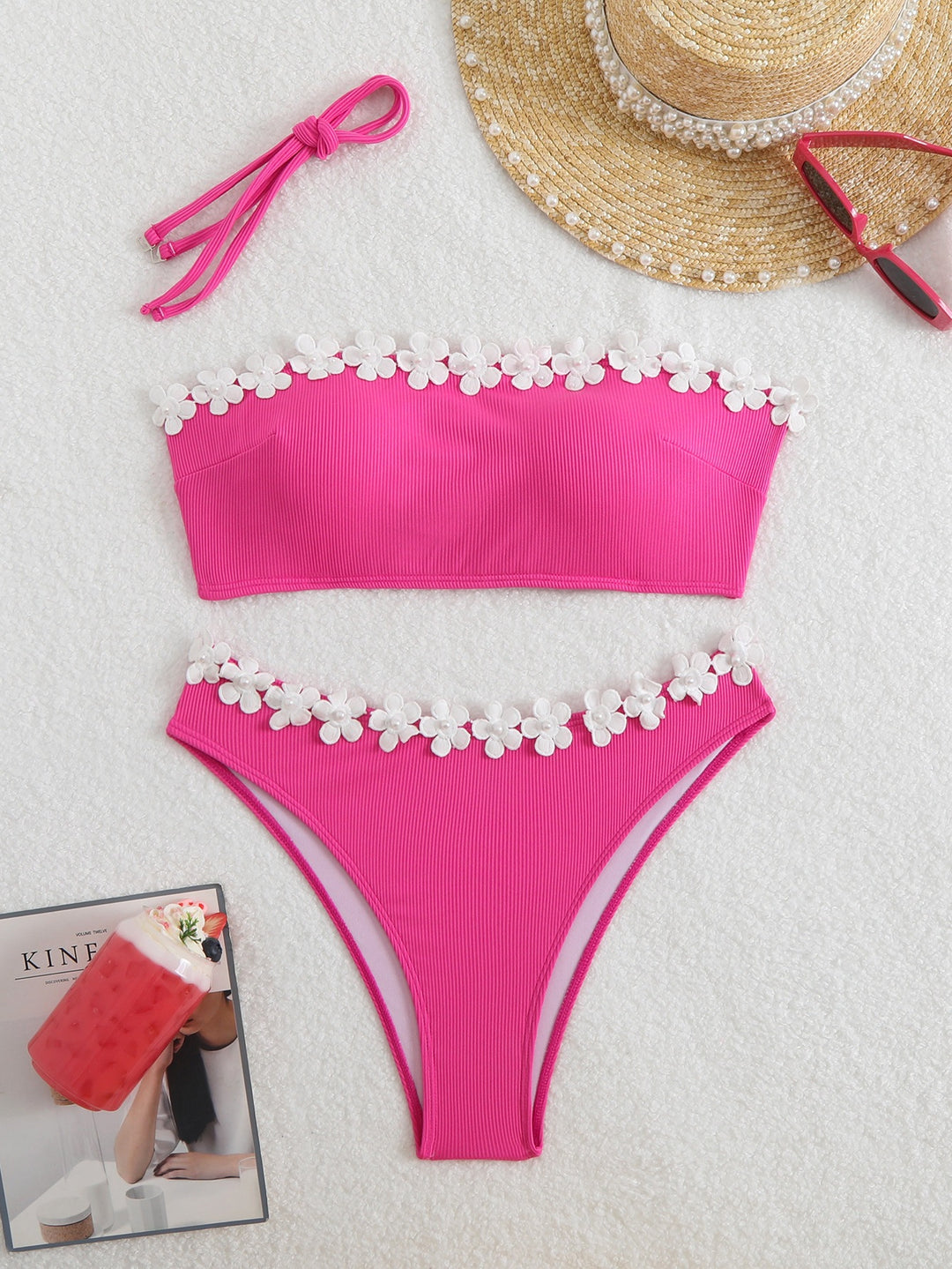 Dame Floral Pyntet Højskåret Bikini-Sæt Stilla