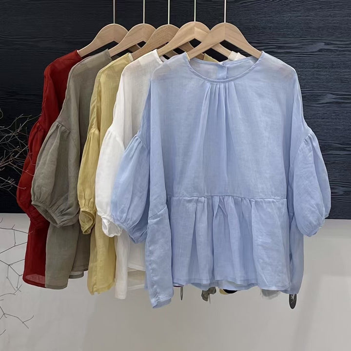 Femme Letvægts Peplum Bluse Stilla