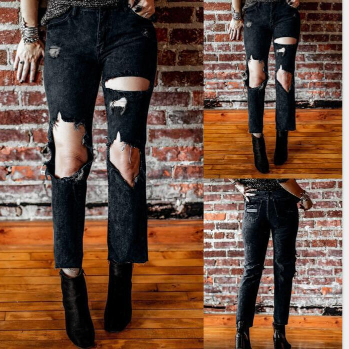 Dame Zdestroyed jeans med høj talje og afslappet pasform Skovae