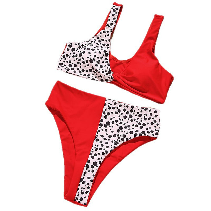 Dame Højskåret Bikini med asymmetrisk Design Skovae