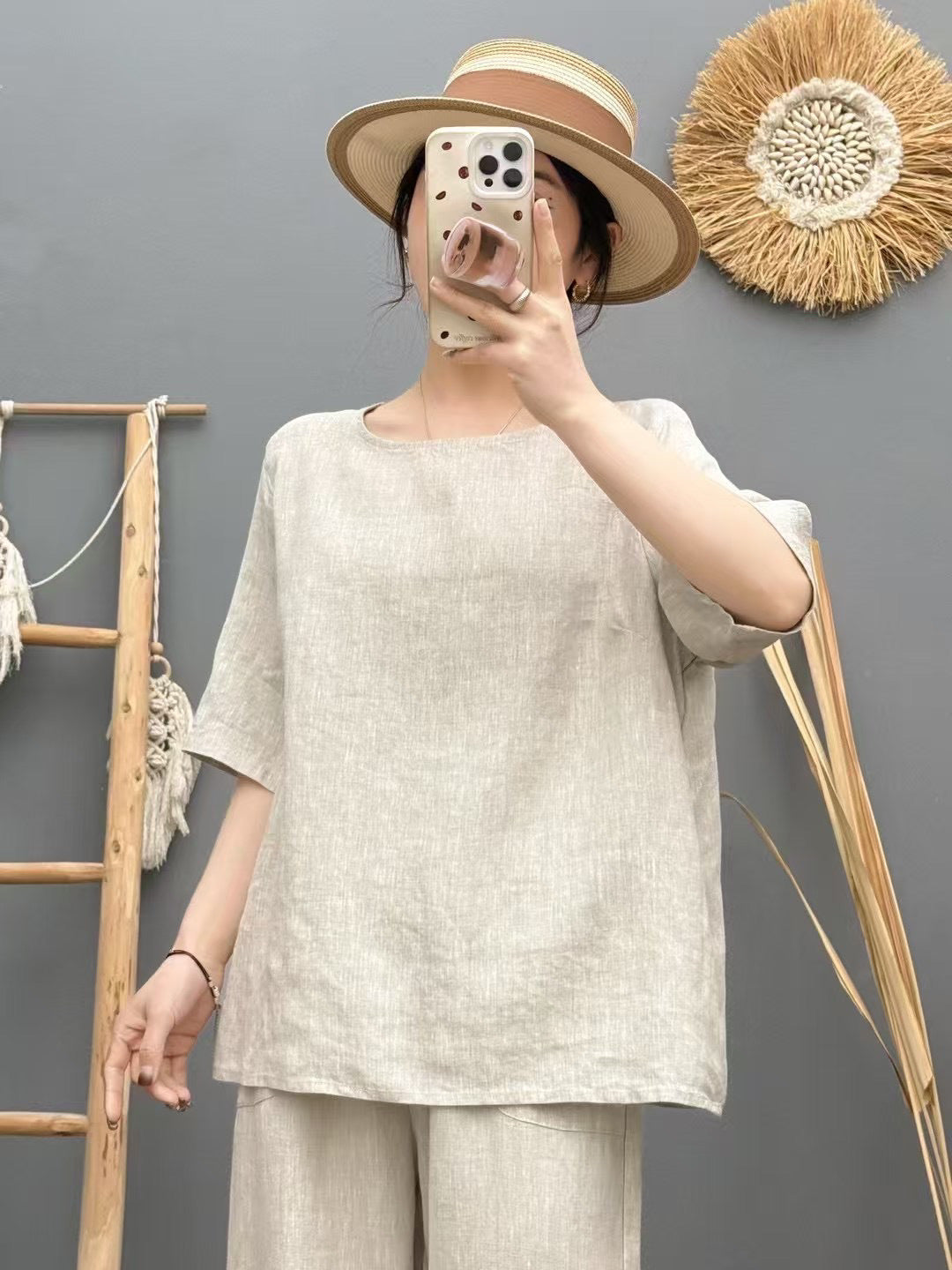 Dame Relaxed Fit Linned Oversized Top Stilla