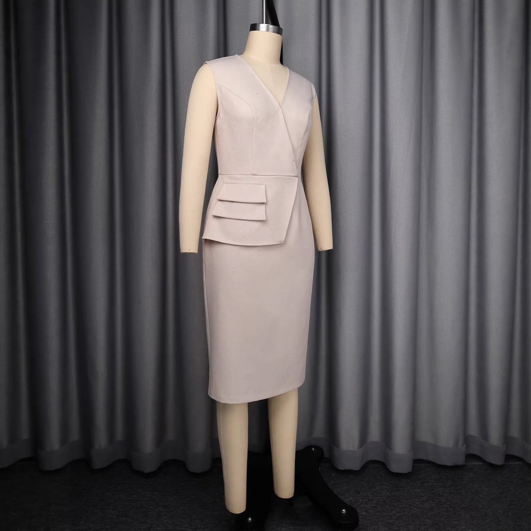 Dame elegant kjole med raffinerede draperinger Skovae