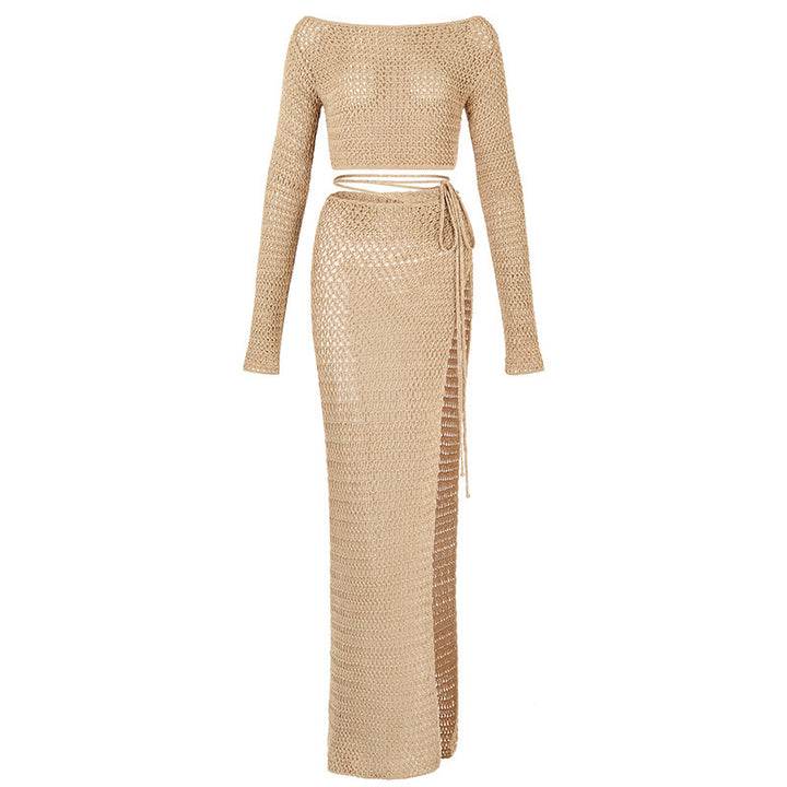 Dame Chic Hæklede Maxi Cover-Up Sæt Stilla