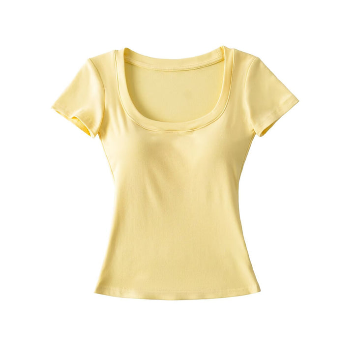Dame figurtilpasset rundhals T-shirt lavet af kvalitetsbomuld Stilla
