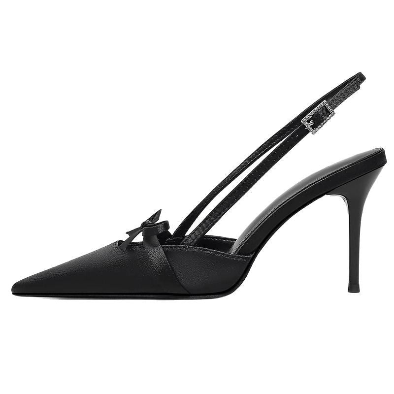 Dame Slingback-hæle med spids tåområde og elegant sløjfedetail Stilla