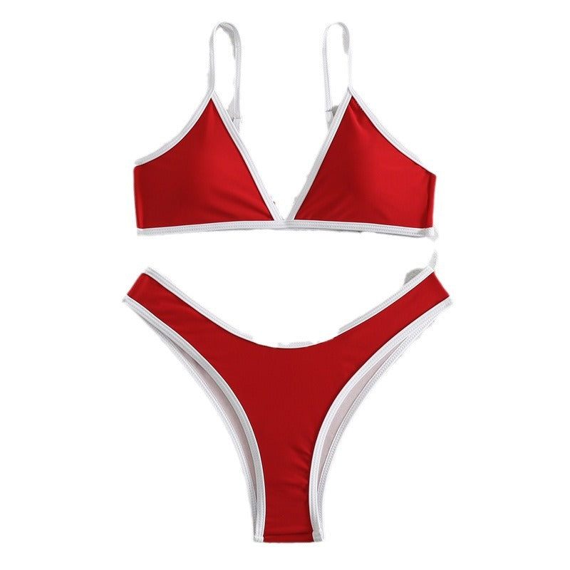 Dame Triangel-Bikini-Sæt med justerbare stropper og høj udskæring Stilla