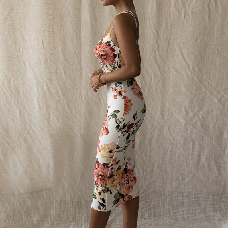Femme Bodycon Floral Slip Kjole Stilla