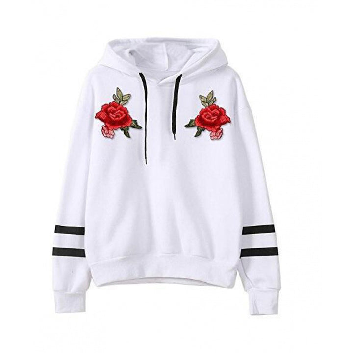 Kvinders sweatshirt med høj kvalitet ros broderi Stilla
