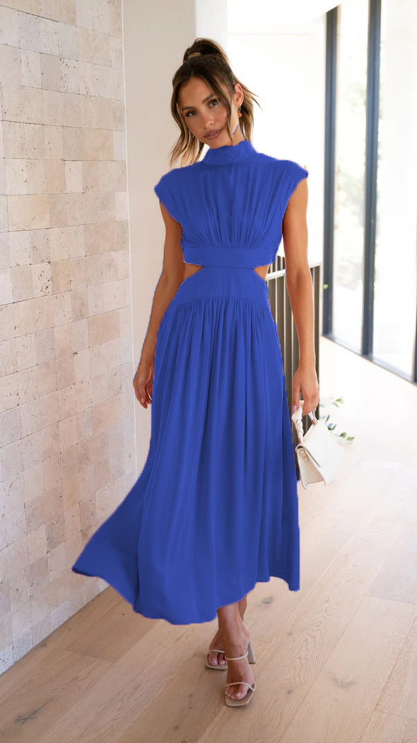 Dame Maxikjole med elegant drapering og moderigtige cut-out-detaljer Stilla