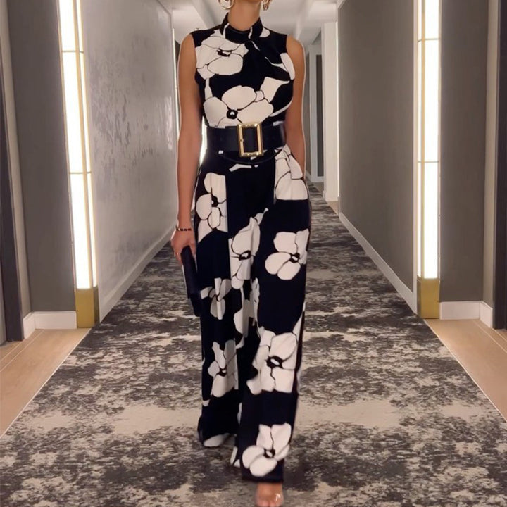 Dame Langærmet Jumpsuit med elegant snit og bredt ben Stilla
