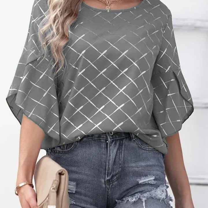 Dame Elegant og luftig bluse med geometrisk mønster Stilla