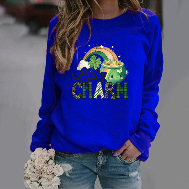 Kvinders sweatshirt med kreativt heldig motiv Stilla