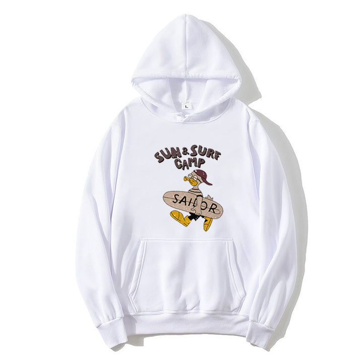 Kvinders hoodie med sjov surf motiv Skovae