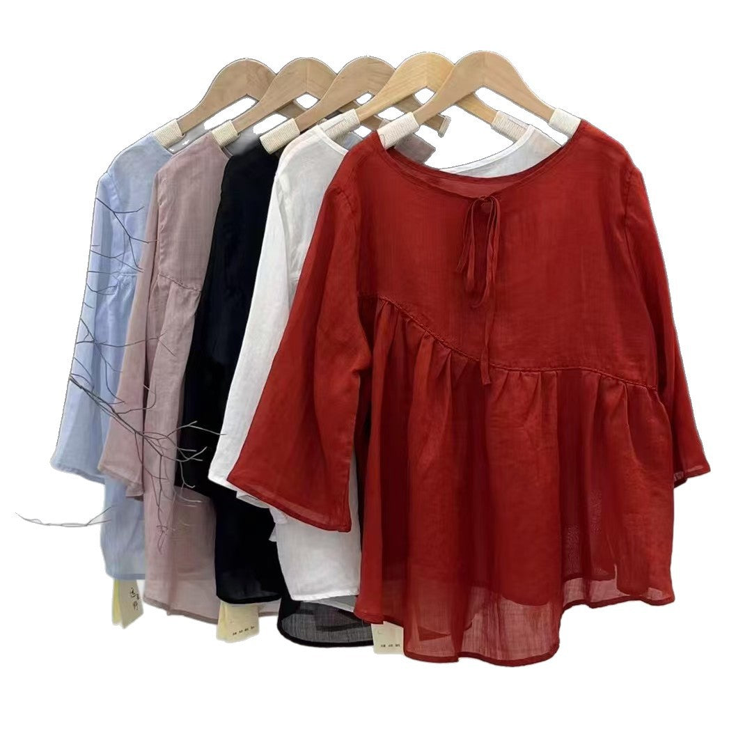 Dame Bohemian Stil lagdelt Bluse Stilla