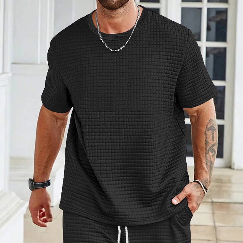 Herre afslappet kortærmet T-shirt med struktureret design Stilla