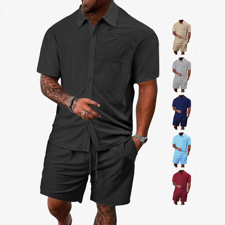 Herre fritidsoutfits med åndbart tekstur og praktiske lommer Stilla