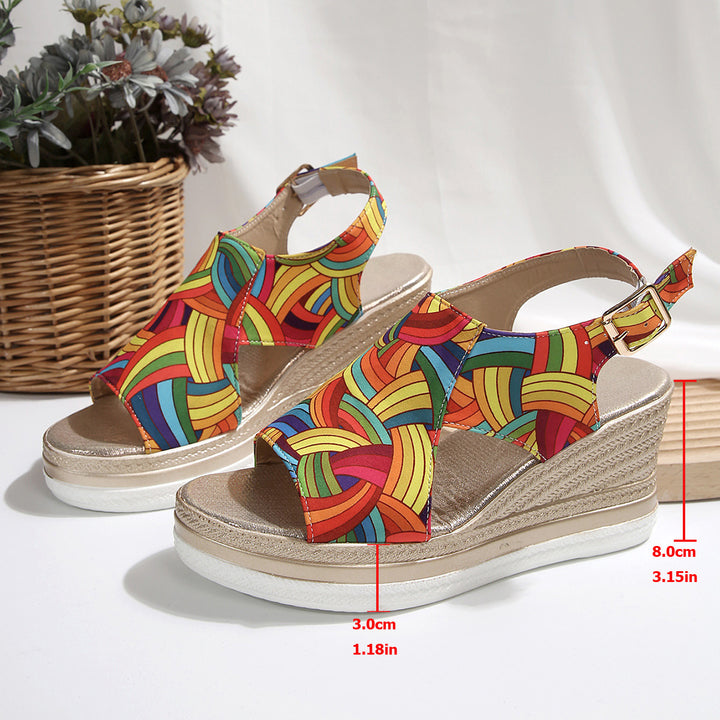 Dame Wedge-sandaler med moderigtig farve og anatomisk fodseng Stilla