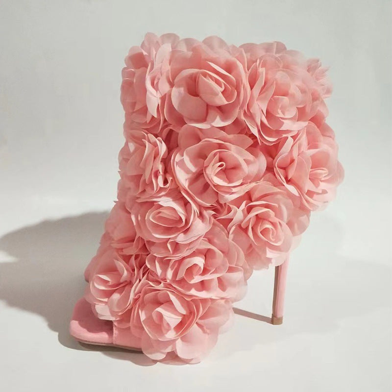 Damer Floral Pyntet Stiletto Støvler Stilla