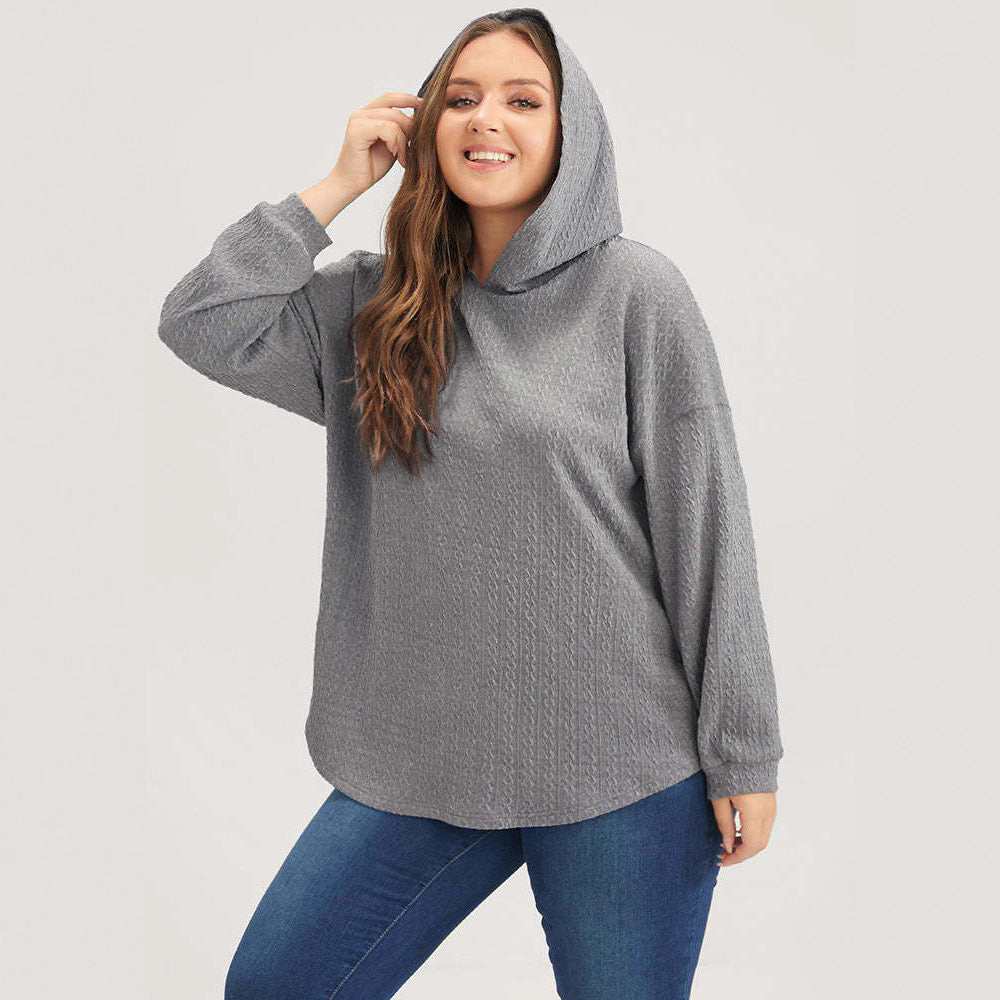 Kvinders casual hoodie med tekstureret design Stilla