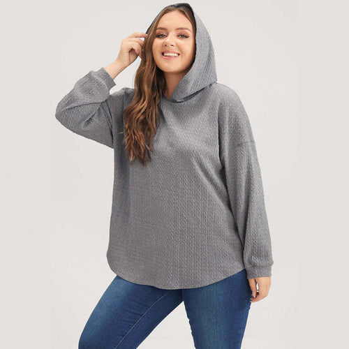 Kvinders casual hoodie med tekstureret design Stilla