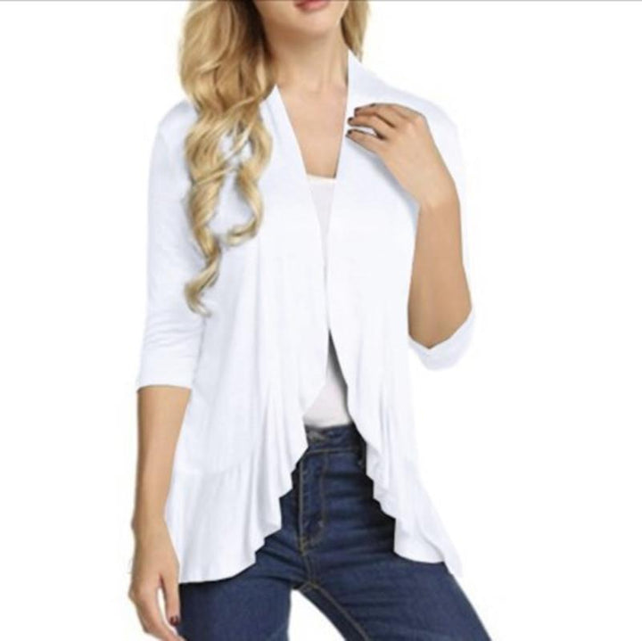Dame Let cardigan med asymmetrisk kant Stilla