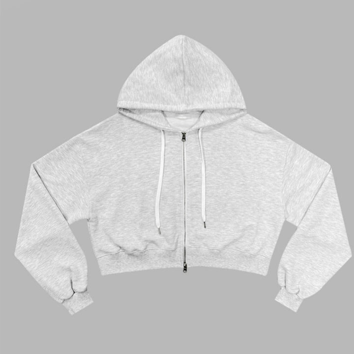 Kvinders cropped hoodie med lynlås og elastiske manchetter Stilla