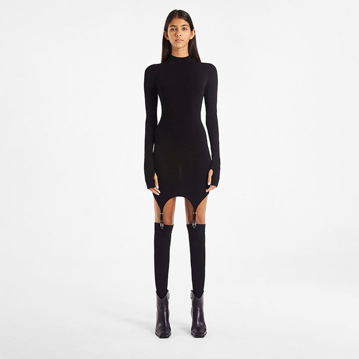 Dame Bodycon Kjole med snit og lange ærmer Stiila