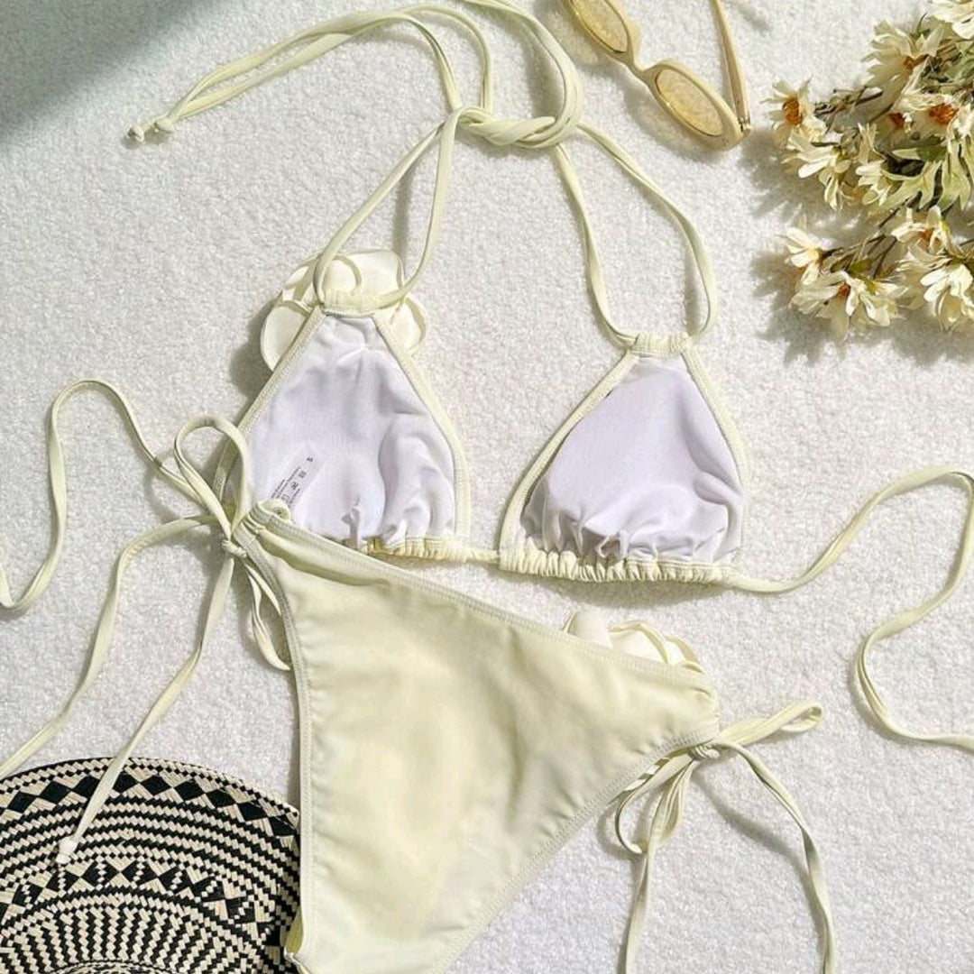 Dame Stilig Floral Accent Bikini Sæt Stilla