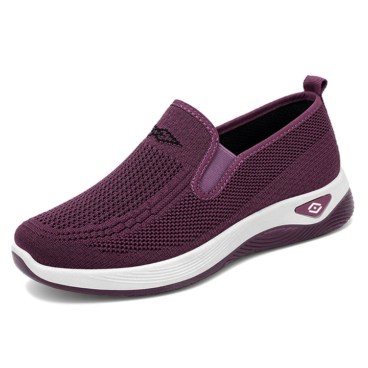 Dame Åndbare Fritidssko med elastisk Slip-On Design og komfortabel Sål Stilla