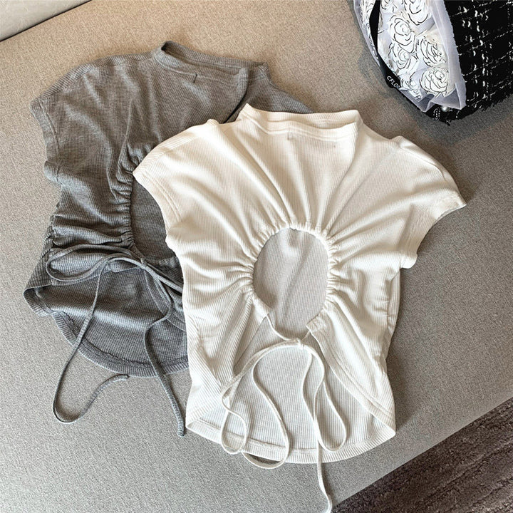 Femme Raffung rygdetalje T-shirt Stilla