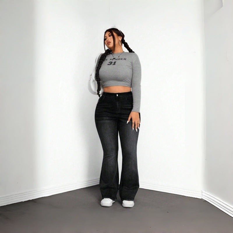 Dame Flared Jeans i vintage-design med høj talje og komfortabel pasform Skovae