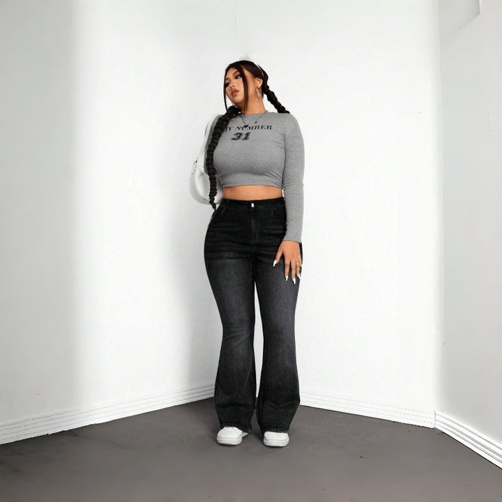 Dame Flared Jeans i vintage-design med høj talje og komfortabel pasform Skovae