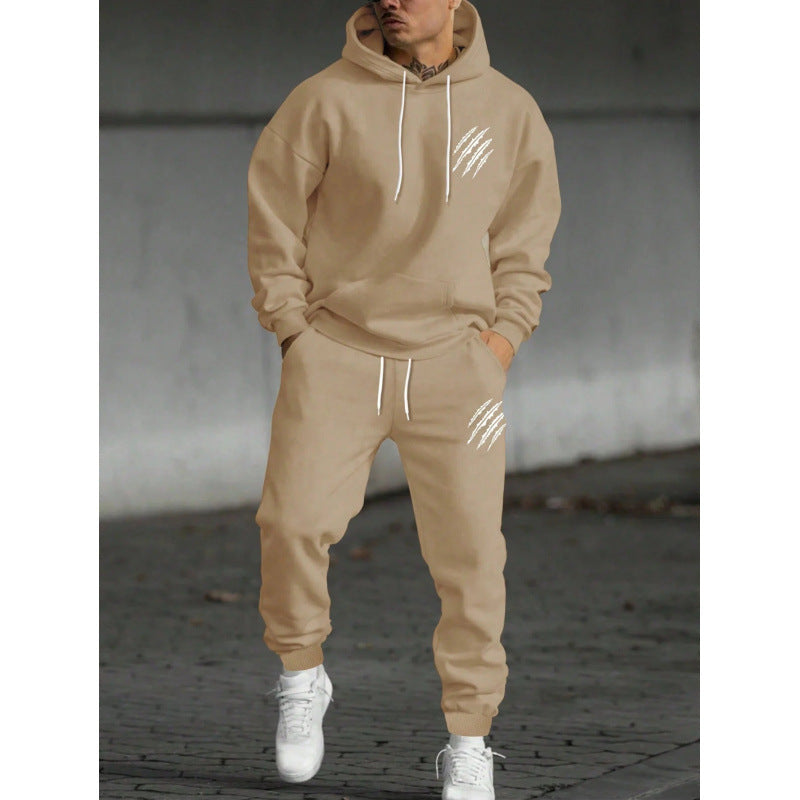 Herre hoodie tracksuit med kreative grafik og komfortabel pasform Skovae