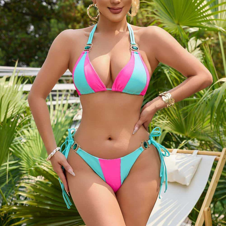 Dame Stilfuld Cut-Out Trekant Bikini Sæt Stilla