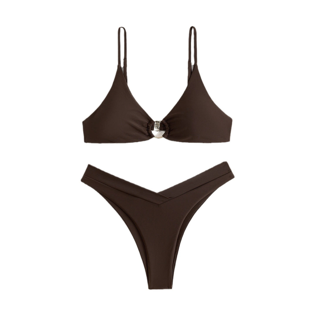 Dame Bikini-sæt med flot ringdetalje og moderigtig V-udskæring Stilla