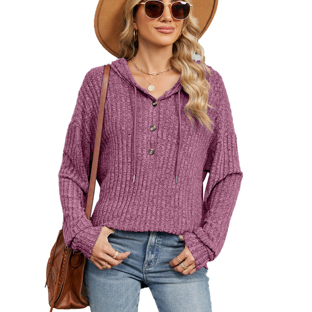 Femme Hætte-Ribstrikpullover Stilla