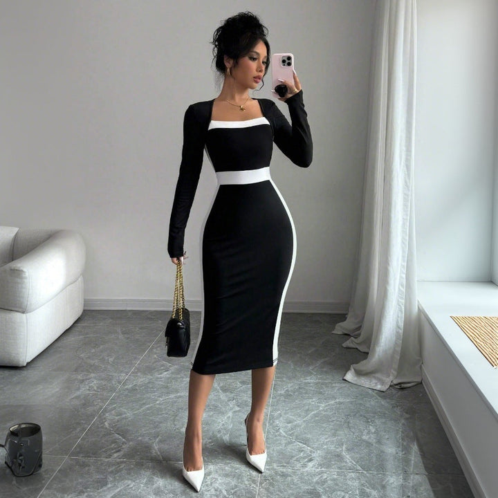 Stilla | Mid-Length Nederdel Langærmet Bodycon-Kjole