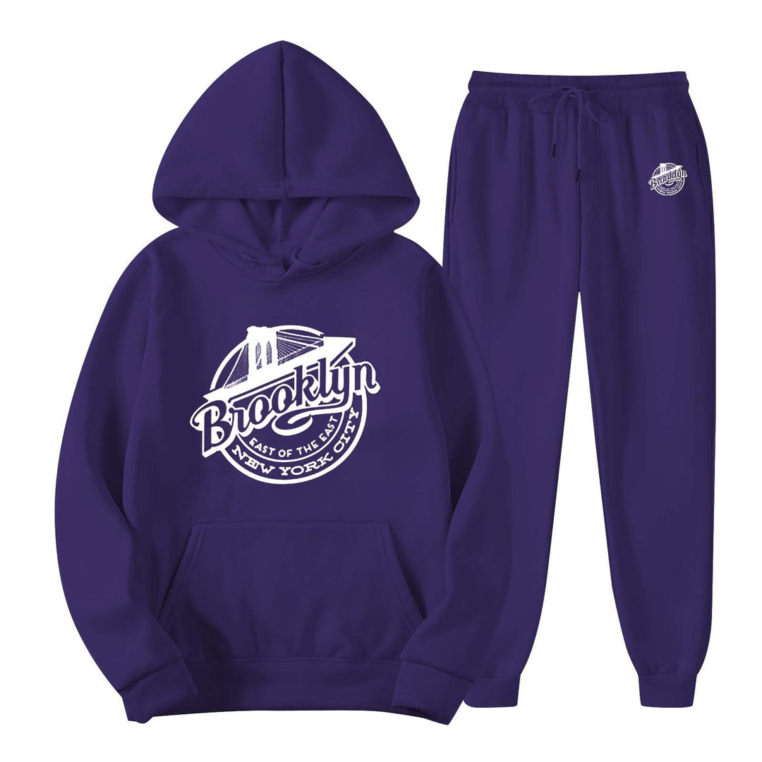 Kvinders fritids sweat suit med stilfuld Brooklyn print Skovae