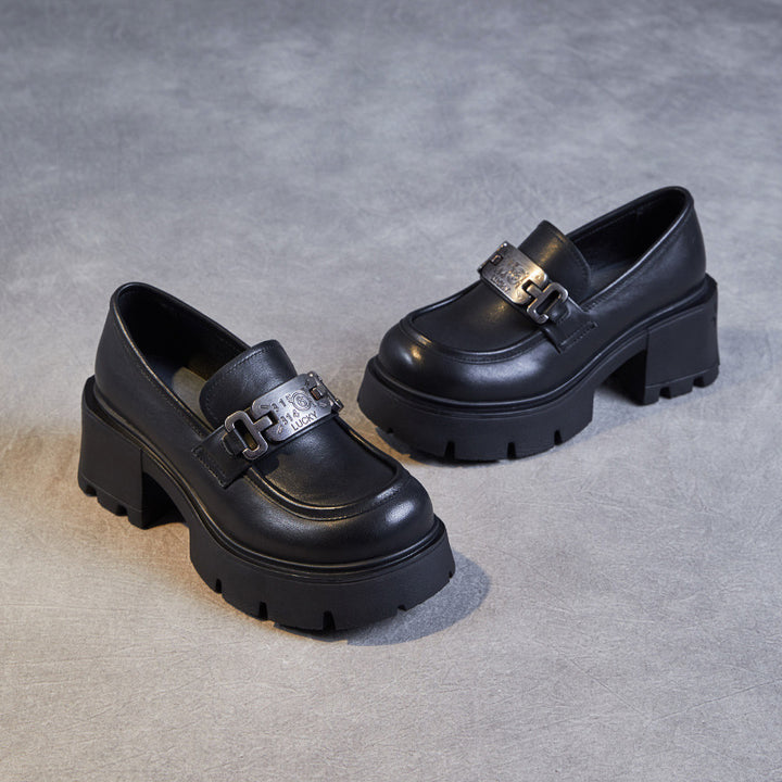 Dame Chunky Hæle Slipper med dekorativt metallisk accent Stilla