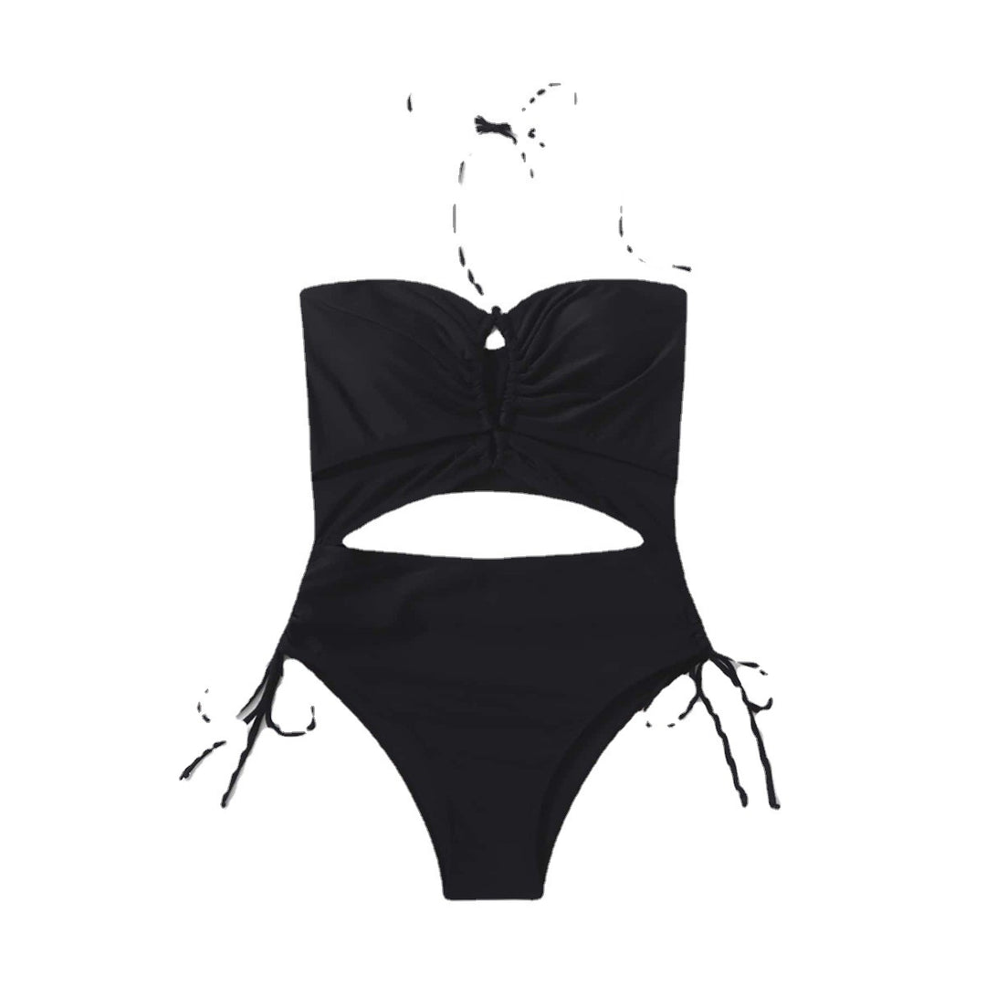 Dame Cut-Out Badedragt med justerbare Bindebånd Stilla