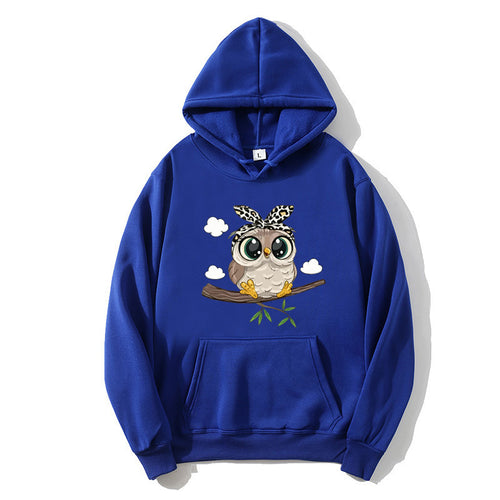 Kvinders hoodie med charmerende uglemotiv Skovae