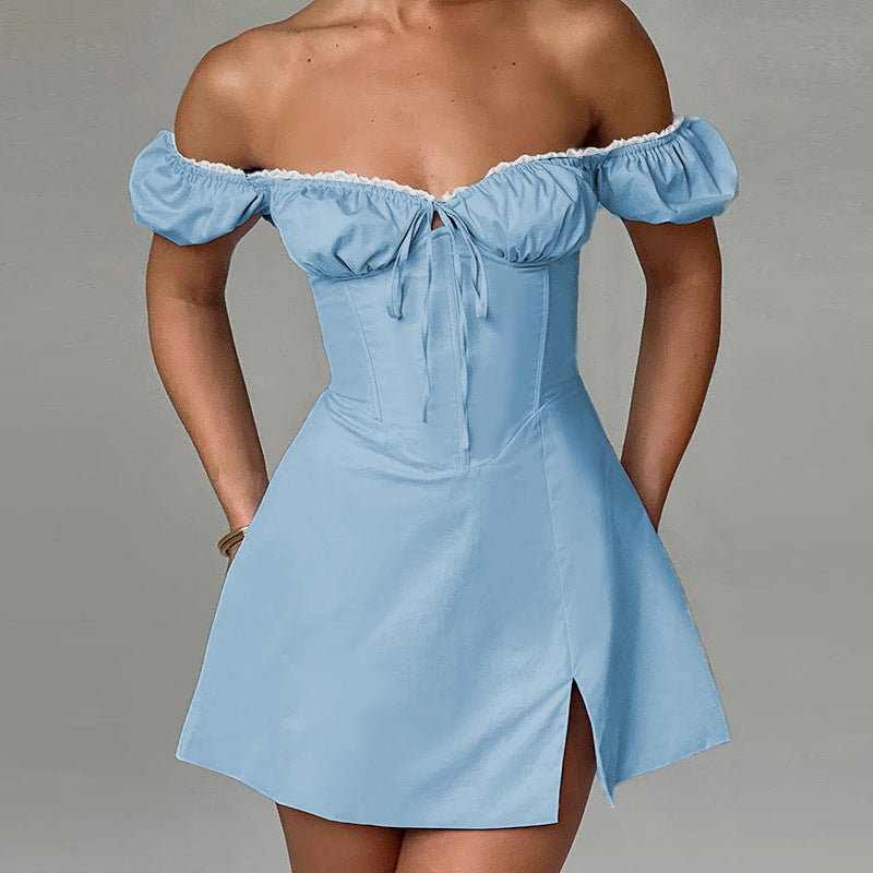 Dame Off-Shoulder Kjole med Rüschendetails Skovae