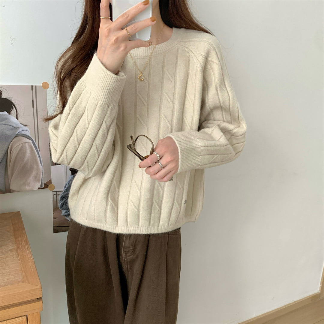 Kvinders chunky strikket sweater med elegant rib design og afslappet pasform Stilla