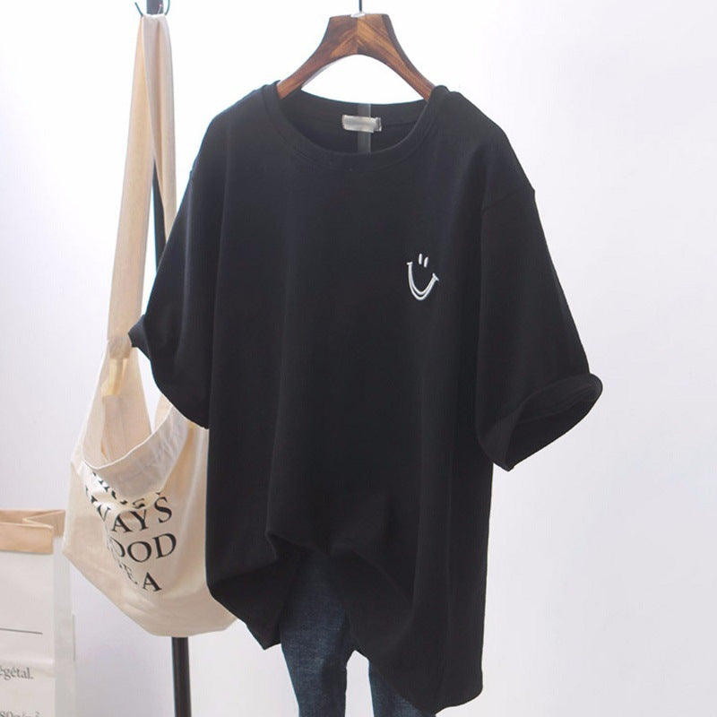 Femme Casual Smile Grafik Oversized T-Shirt Stilla