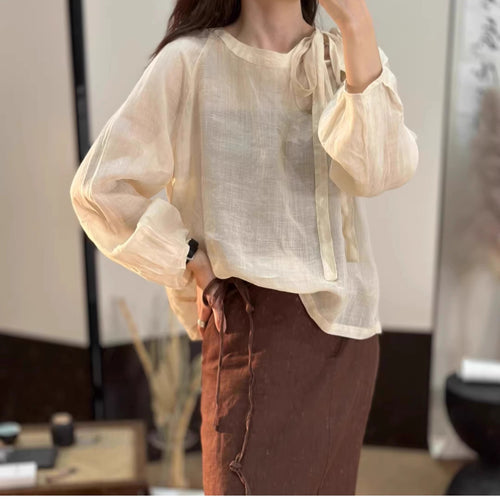 Femme Elegant Sløjfe Bluse Stilla