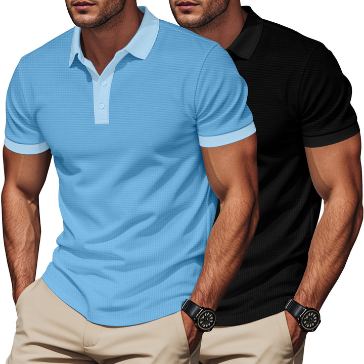 Herrer polo skjorte med struktureret design og åndbare egenskaber Stilla