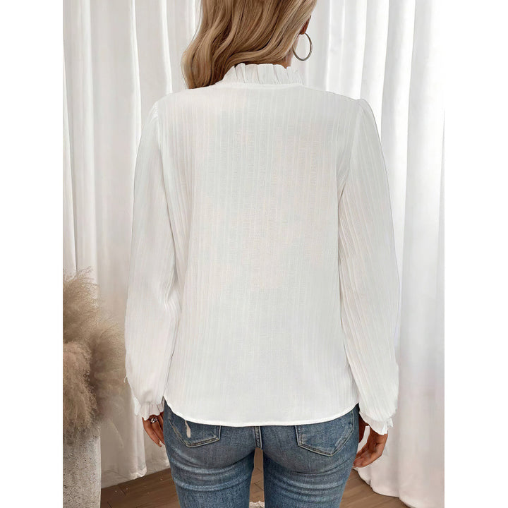 Dame Elegant V-udskæring Bluse med Fald Detaljer Stilla